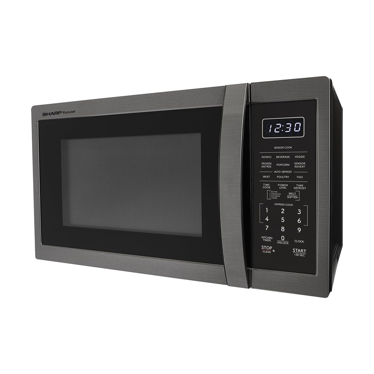 SHARP SMC1452KH ZSMC1452CH 1,100 Watt Countertop Microwave Oven, Cubic Foot, Black Stainless Steel, 1.4 CuFt Sharp