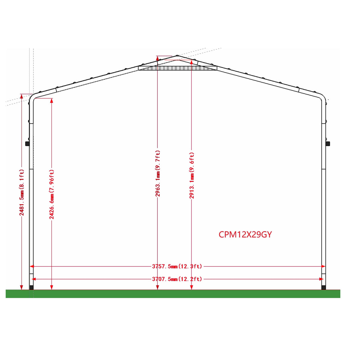 ALEKO Metal Carport | Steel Frame and Roof |12W x 30L x 10H ft. | Heavy-Duty Garage Shelter | All Weather Multi-use Storage Shed | Gray ALEKO