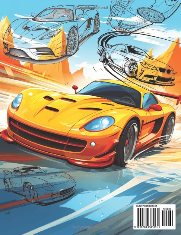 Fast Cars Coloring Book: Supercars, Hypercars, Modified and Muscle Machines plus more | A Coloring Adventure for Car Lovers, Kids, Teens & Adults | Large Print 8.5x11 Inches WoodArtSupply