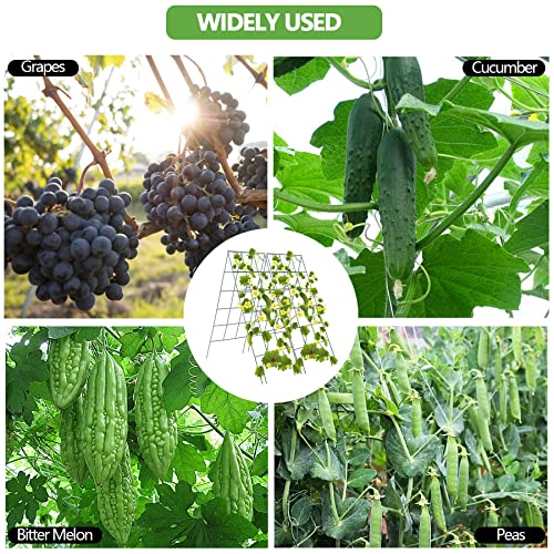 Toriexon Foldable Cucumber Trellis 2 Pack, 46" L X 18" W A-Frame Garden Trellis, Steel Climbing Plants Support Raised Bed Trellis with Twist Ties & Plant Bags for Climbing Plants Outdoor Toriexon