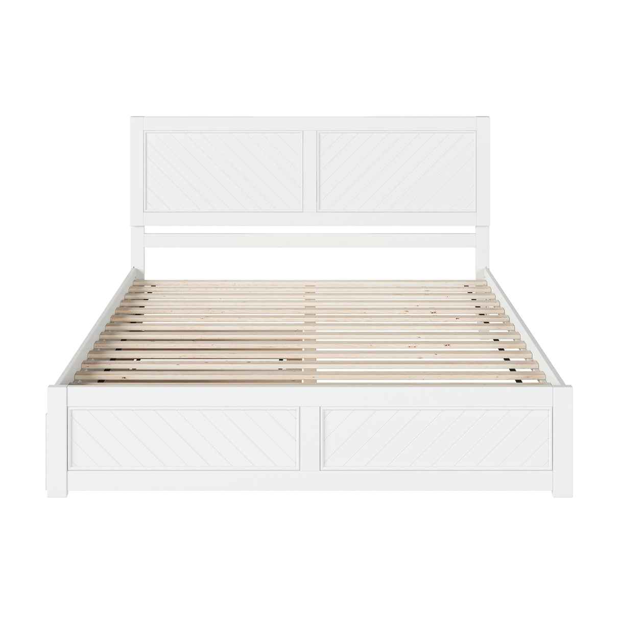 AFI, Canyon King Platform Bed with Matching Footboard & Twin XL Trundle, White AFI