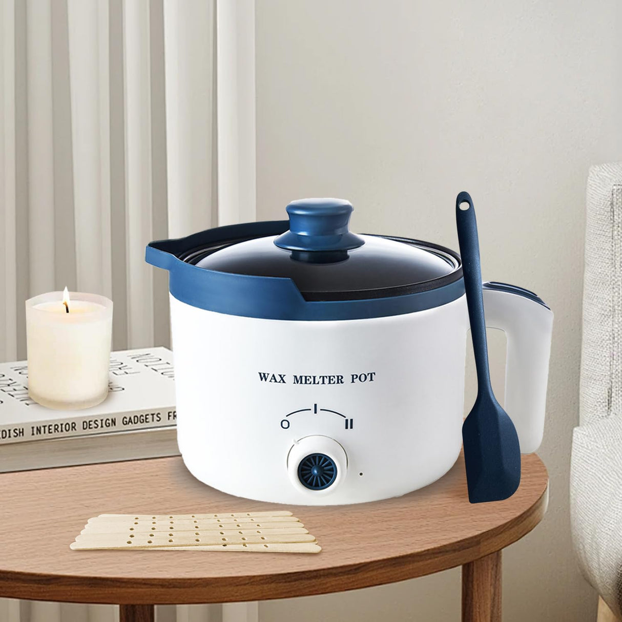 Ksedcon Wax Melter for Candle Making with Pouring Spout, Electric Wax Melting Pot Kit Included Wicks, Wick Stickers, Centering Device, Stirring Spoon Ksedcon