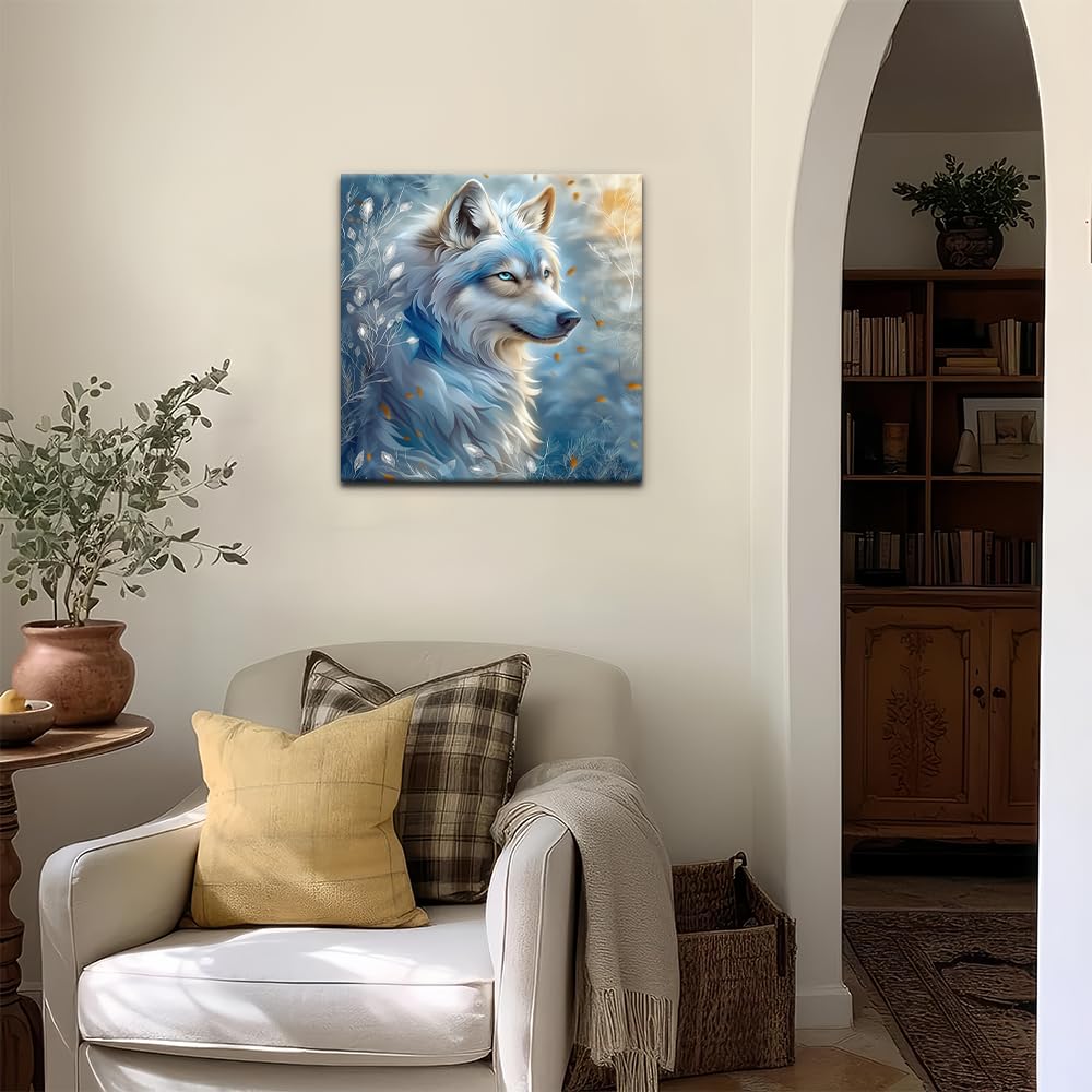 Natuyalo Wolf Paint by Number for Adults Framed, Easy Paint by Numbers for Adults Beginner with Frame, Animals DIY Acrylic Painting by Numbers for Home Wall Decor 12x12 Inch Natuyalo