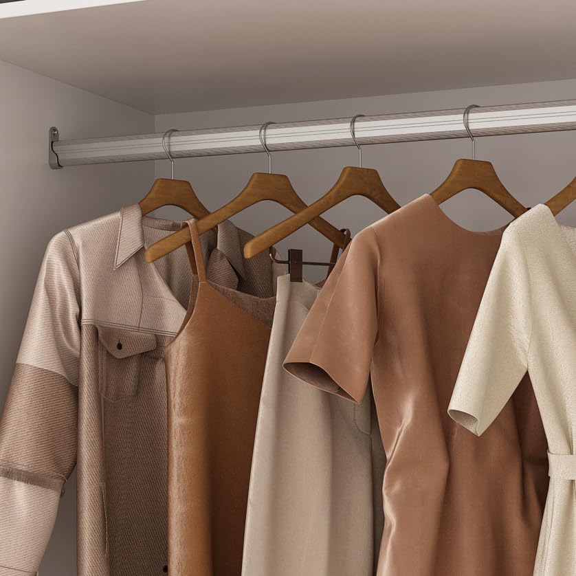 Hitow 4 Door Wardrobe Armoire Closet with Mirror Door, 63" W Wooden Wardrobe Cabinet with 2 Drawers & Hanging Rod, Bedroom Armoire Dresser Wardrobe Clothes Organizer, A White Hitow