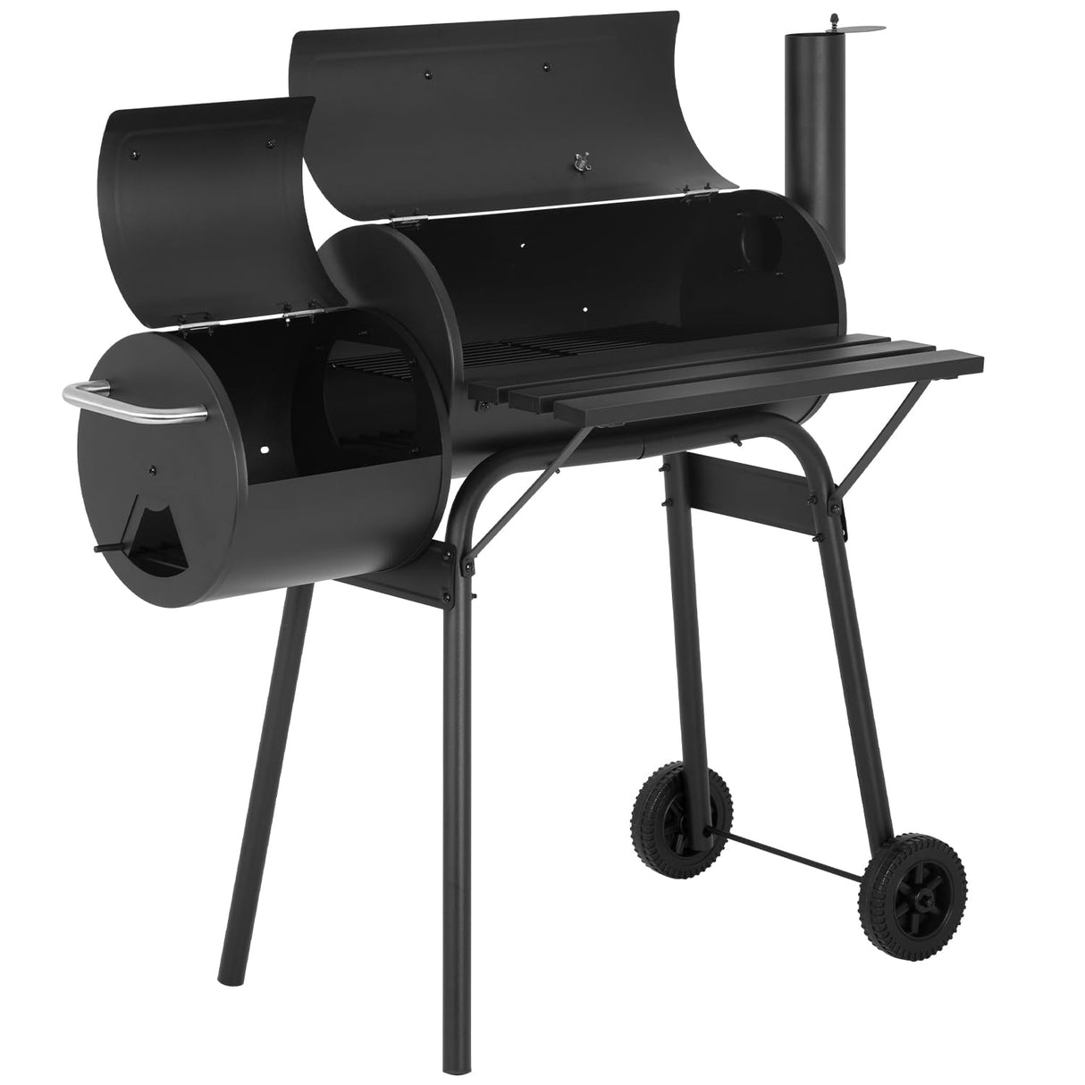 43-inch Charcoal Outdoor BBQ Grill - Portable Camping Grill for 6-10 People, Offset Smoker, Braised Roast, Patio and Backyard Picnic Grill PayLessHere