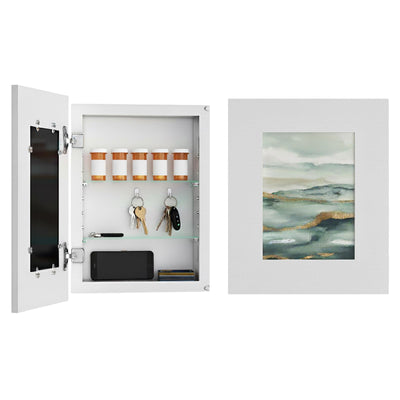 Houseables Medicine Cabinet No Mirror, Recessed Medicine Cabinet, Hidden in Wall Niche, Without Mirror, Picture Frame, Concealed, Built in, Between Stud Shelf Insert, Bathroom Storage, 12x15 (14x17)