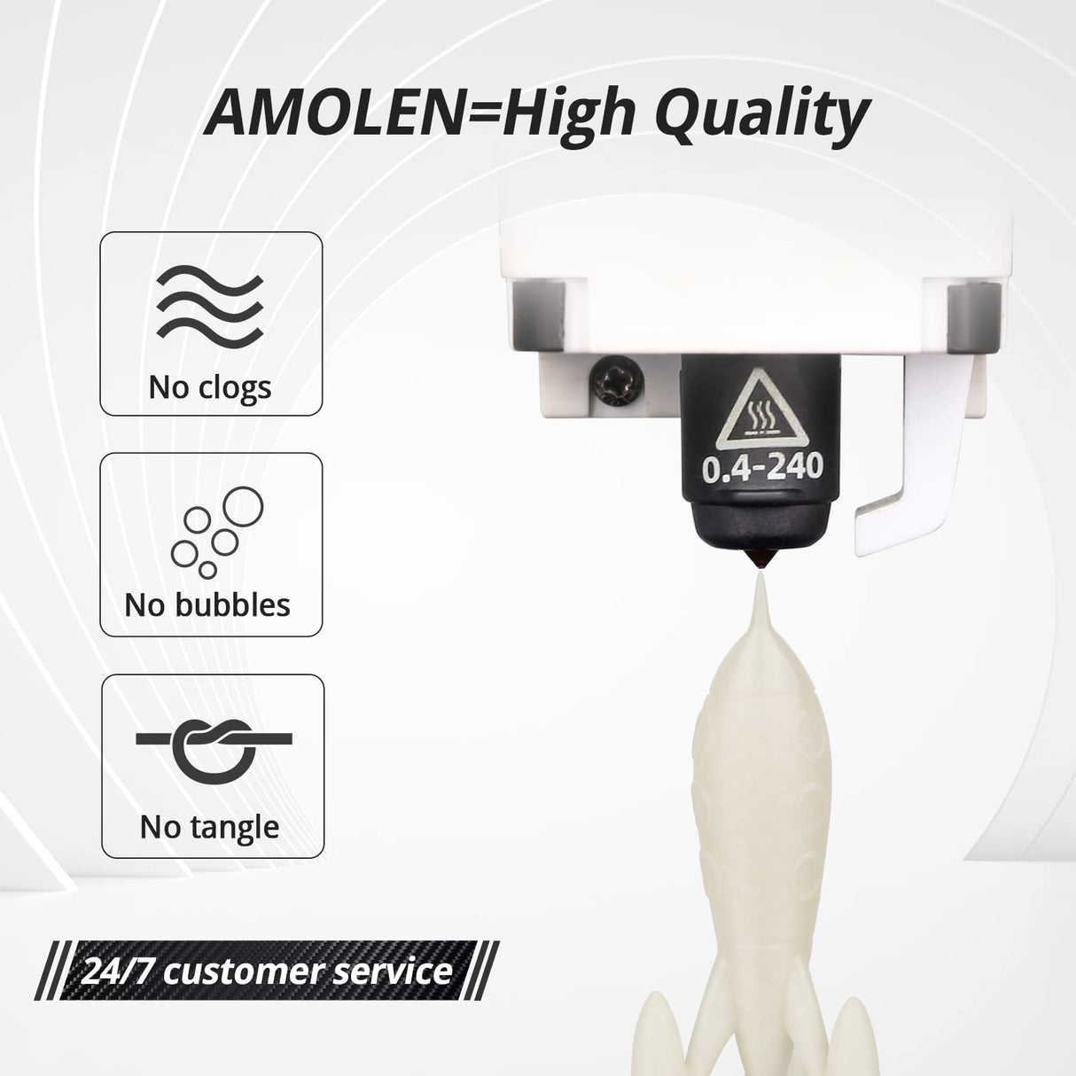 AMOLEN 3D Printer Filament, Glow in The Dark Filament Multicolor Rainbow PLA Filament, Blue, Green, Pink, Purple, Gradient 3D Filament Color Change in 10m, Dimensional Accuracy +/- 0.02 mm, 1kg Spool AMOLEN