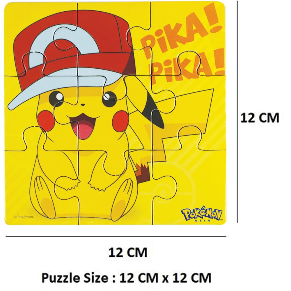 Pokemon Style Characters Zigsaw Puzzle, Pack of 6, Total 96 Pieces, Assortment 2 Topps