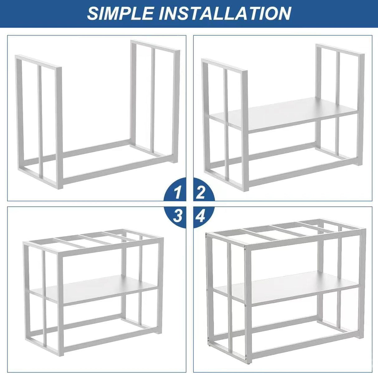 Akenow Fish Tank Stand 40 Gallon , Metal Aquarium Stand Double Layer with Storage 36.4" x 18.5"x29.1 fits Aquarium,Turtle Tank/Reptile Terrariums,White Akenow