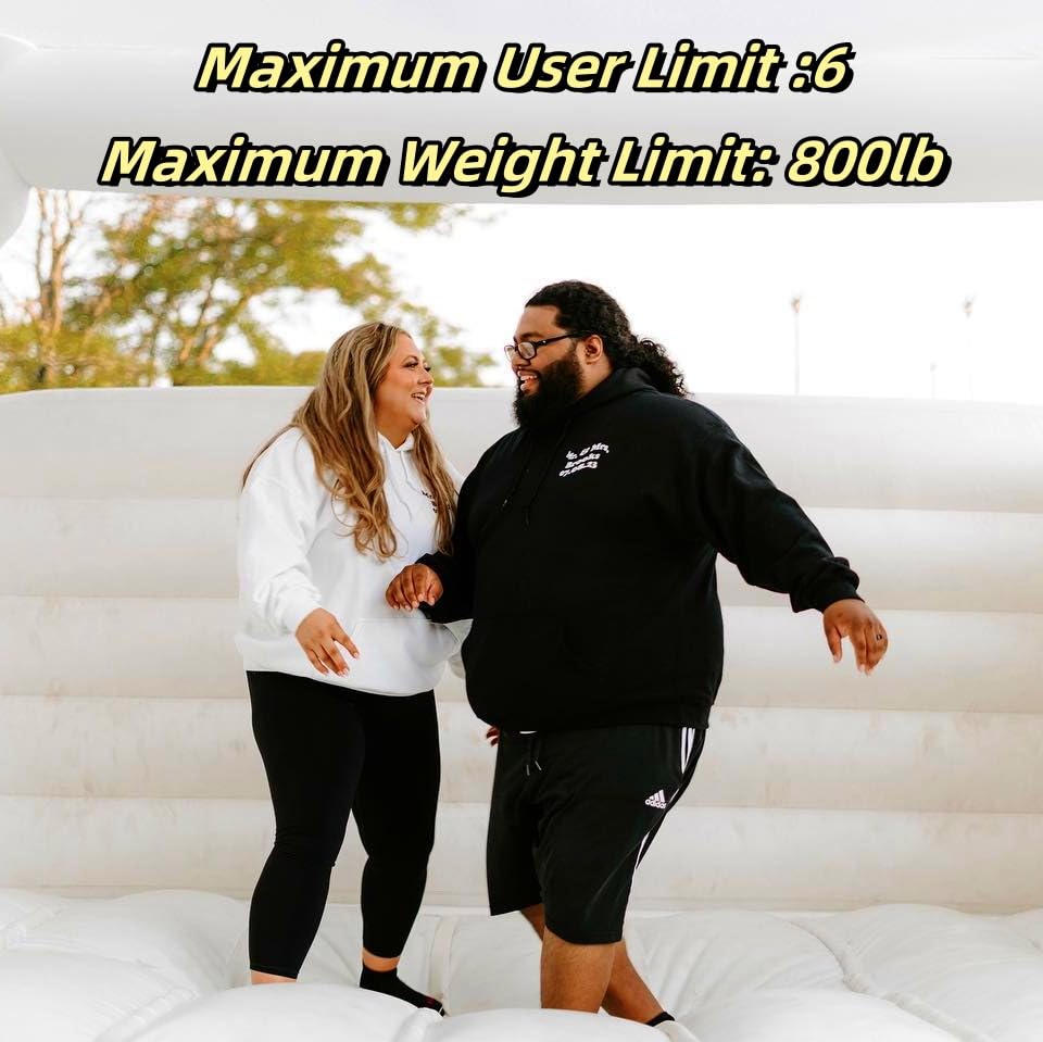 Adults lnflatable White Bounce House for Kids, Commercial 100% PVC 15FT Large Bounce House Castle Outdoor, w/Slide & Ball Pit, Wedding Birthday Party Decorations(1100W Blower) Inflantteble