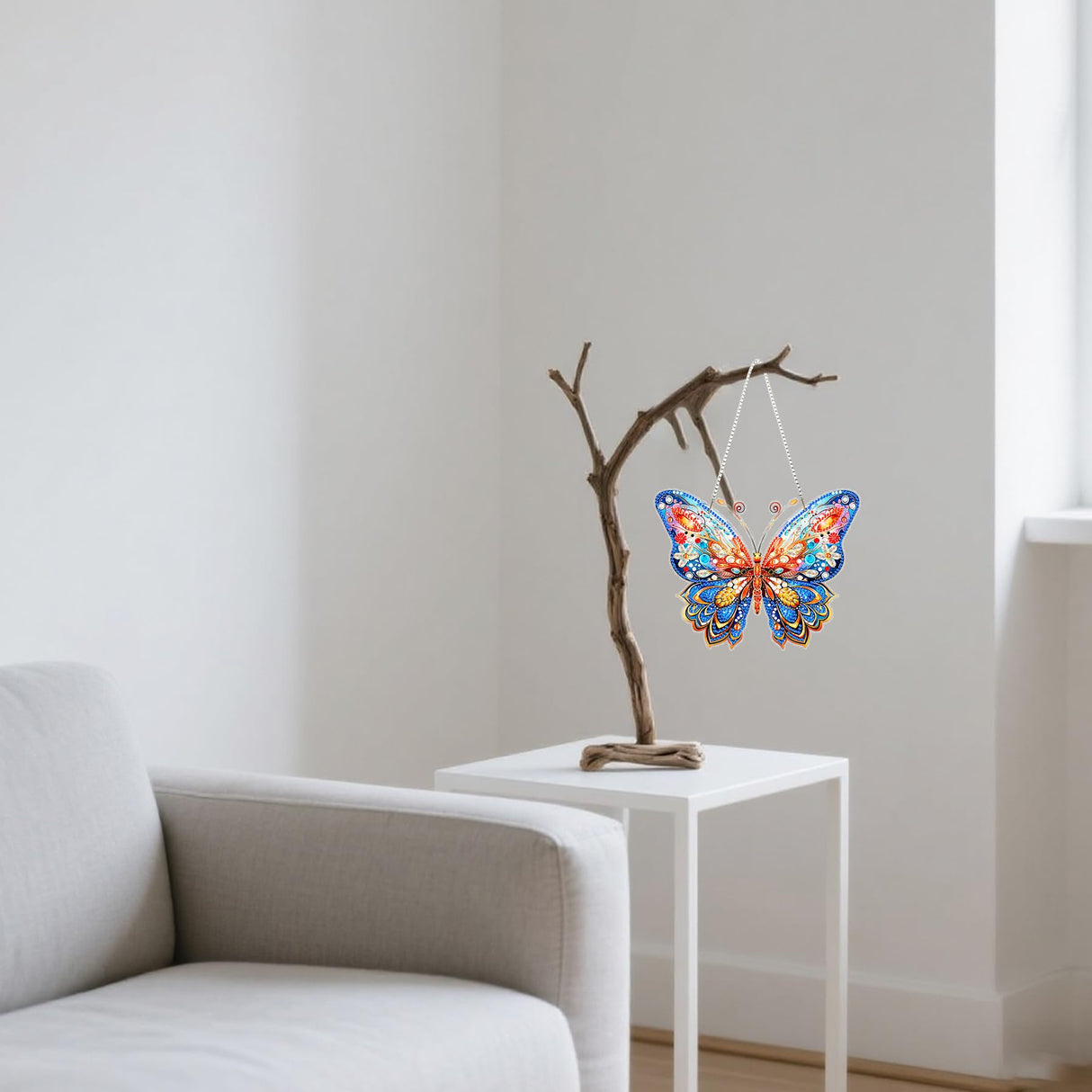 Oiuyamn 5D Diamond Art Kits for Adults, DIY Diamond Painting Hanging Pendant Ornament Butterfly, Crystal Diamond Art Decoration for Beginners Oiuyamn