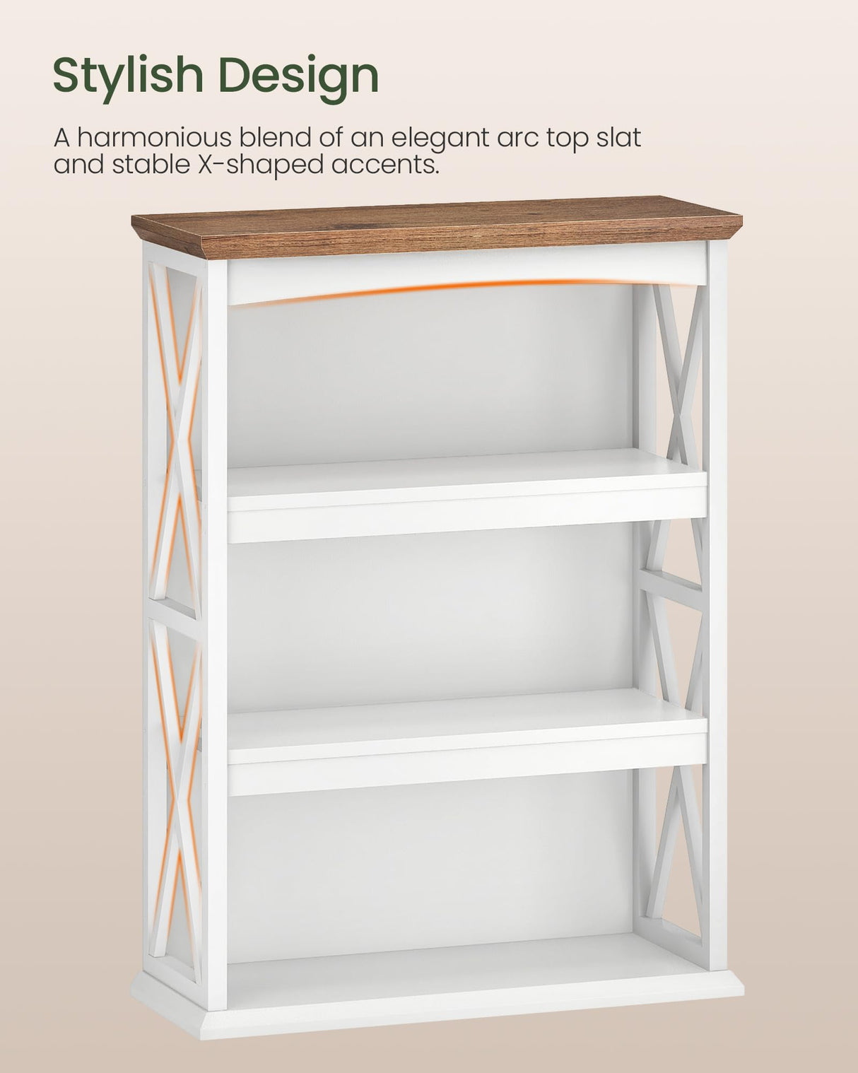 CHOEZON 4-Tier Bookcase, 42.9" Floor Standing Organizer Shelf, Corner Book Stand, Metal Frame, for Study, Bedroom, Living Room, White and Walnut TSJ01WL CHOEZON