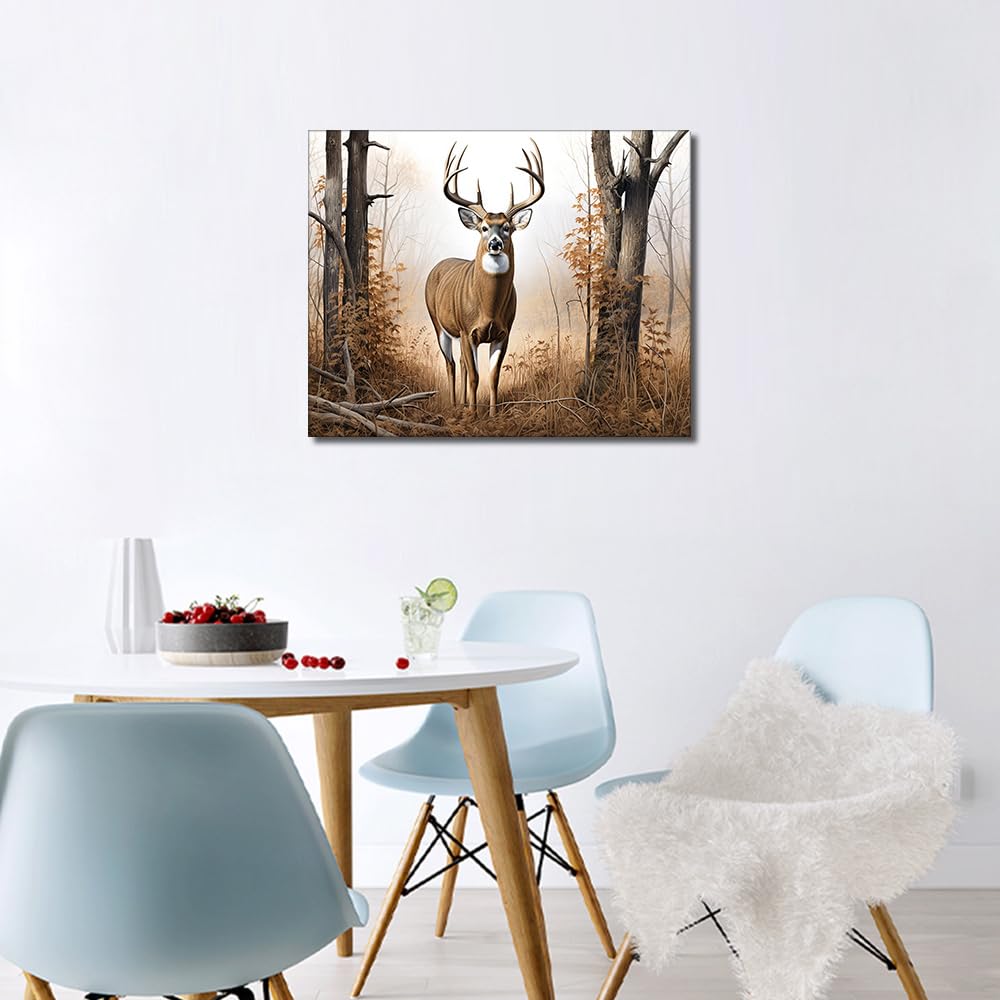 TUMOVO White Tail Buck Deer Paint by Numbers Kit for Adults & Kids, DIY Easy Oil Painting for Home Wall Decor, 16x20 Inch, Acrylic TUMOVO