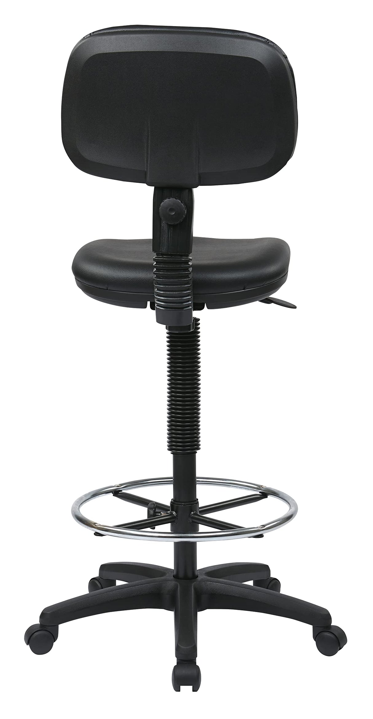 Office Star DC Series Adjustable Drafting Chair with Foot Ring and Sculptured Foam Seat, Black Vinyl Office Star Products