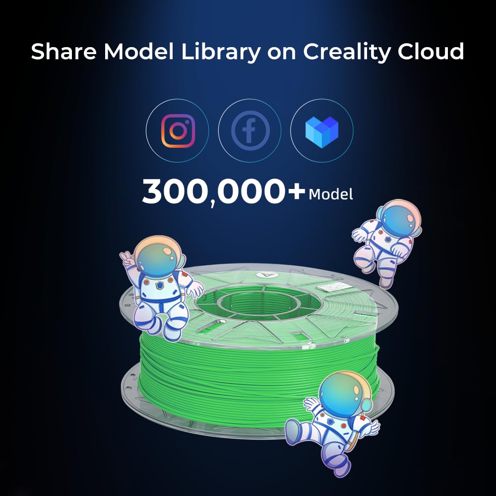 Creality PLA Filament 1.75mm Bundle 4Kg, Hyper RFID 3D Printer Filament, High Speed 30-600mm/s, 4 Pack 1Kg Spool(2.2lbs) Multi-Color PLA, Fits for Most 3D Printers (Black,White,Red,Blue) Creality