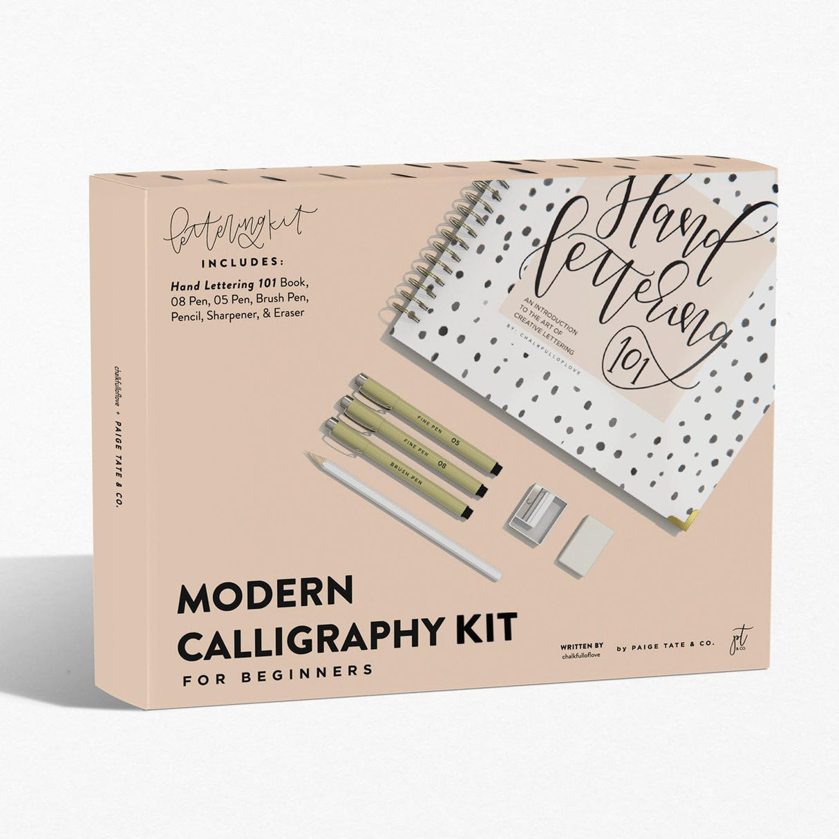 Modern Calligraphy Kit for Beginners: A Creative Craft Kit for Adults featuring Hand Lettering 101 Book, Brush Pens, Calligraphy Pens, and More Paige Tate & Co
