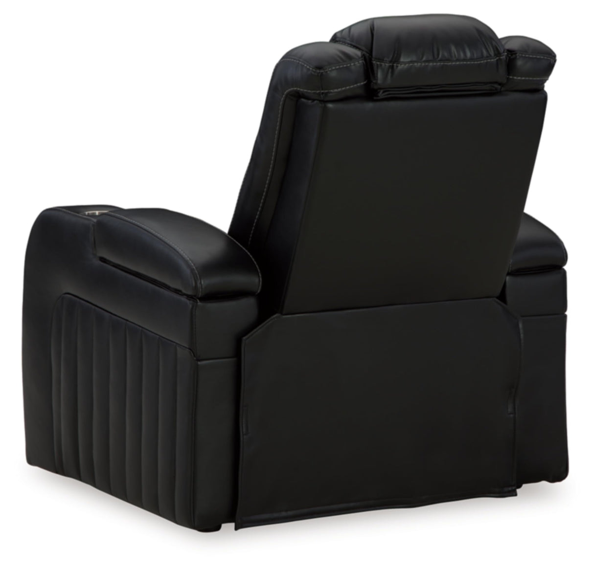Signature Design by Ashley Caveman Den Modern Faux Leather Wall Hugger Power Recliner with Adjustable Headrest, Storage, Wireless, USB Ports and LED Lights, Black Signature Design by Ashley