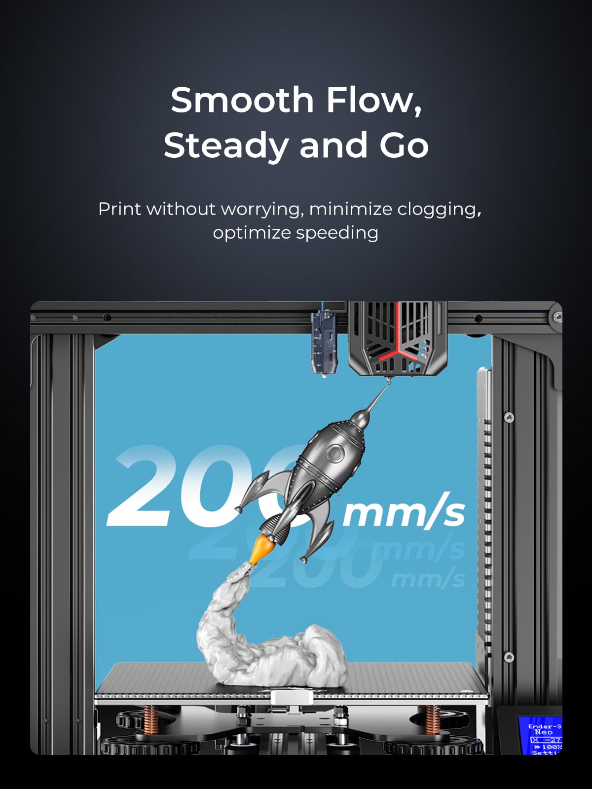 Creality PLA Filament 1.75mm, 3D Printer Filament, 1.0kg (2.2lbs) Spool, No Warp Enhanced Toughness, Dimensional Accuracy ±0.03mm Printing Filament, for FDM 3D Printers (Rainbow) Creality