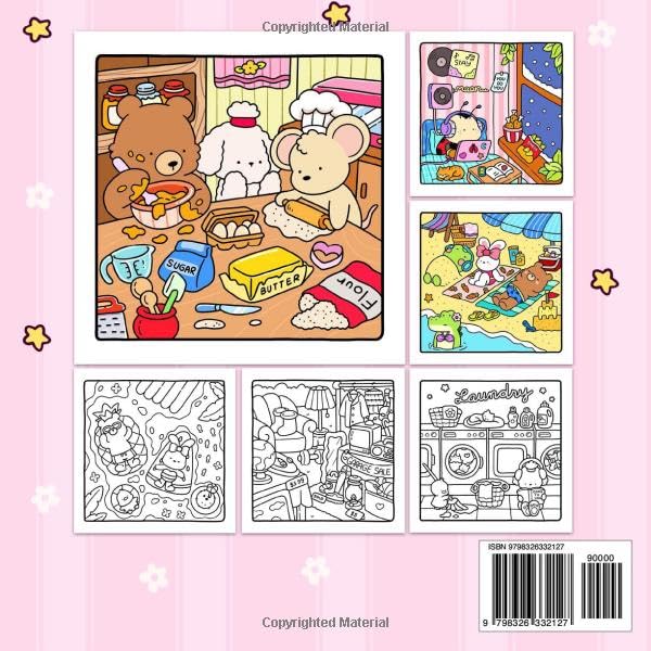 Cozy Friends: Coloring Book for Adults and Teens Featuring Super Cute Animal Characters with Easy and Simple Designs for Relaxation (Cozy Spaces Coloring) Coco Wyo LLC
