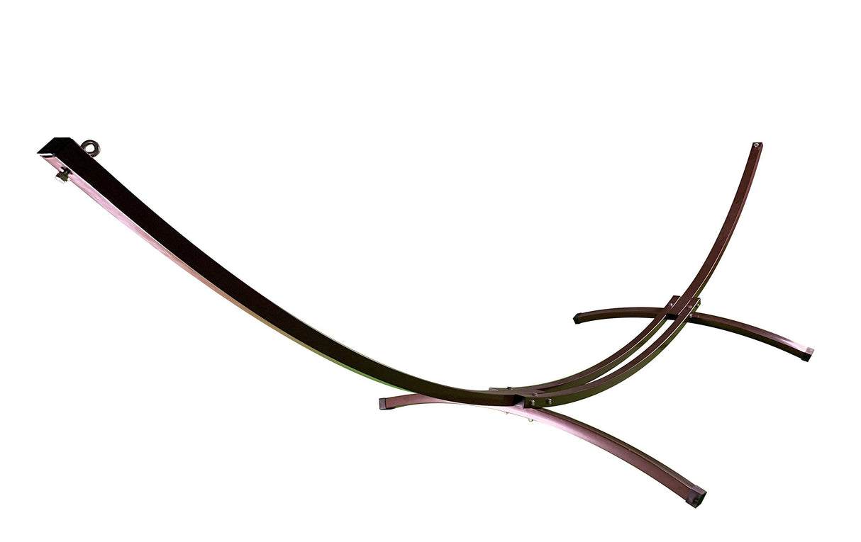 Petra Leisure 15 Ft Indoor/Outdoor Powder Coated Galvanized Steel Arc Hammock Stand. Strongest Supports Single/Double Hammock Bed.(Brown) Petra Leisure