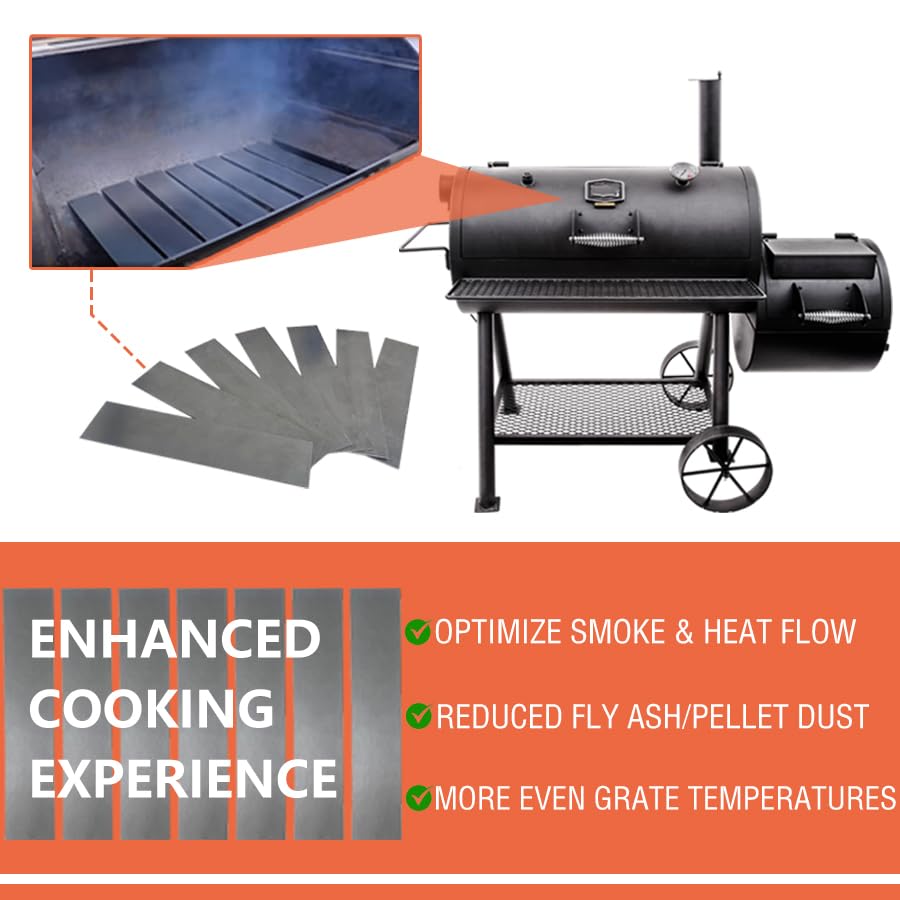 Heavy Duty Steel Charcoal Offset Smoker Tuning Plates, Heat Deflector Tuning - 7-Pack, Great Accessories for Oklahoma-Joe Highland Offset Smoker and More Pumdut