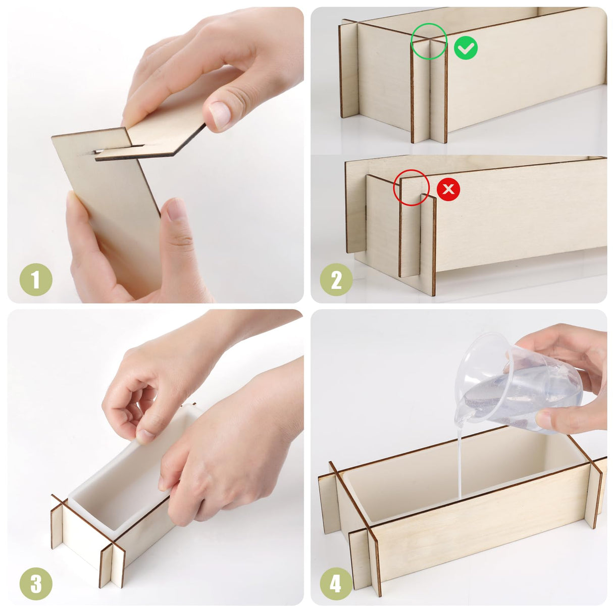 Large Resin Molds, Rectangle Silicone Molds for Epoxy Resin, 5 PCS Cuboid Resin Moulds with Wooden Support, Deep Casting Molds for Preserving Flowers, Insect Specimens, DIY Gifts, Furniture Decoration KISREL