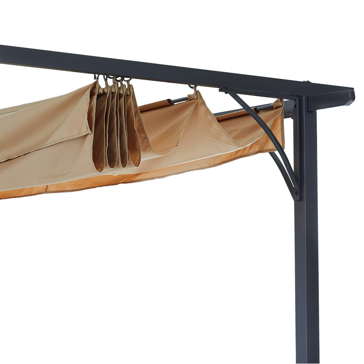 Patio Pergola with Retractable Shade - ABCCANOPY 10x10 Outdoor Retractable Pergola with Sun Shade Aluminum Pergola Shelter for Garden, Deck, Lawn, Porch & Backyard (Khaki) ABCCANOPY