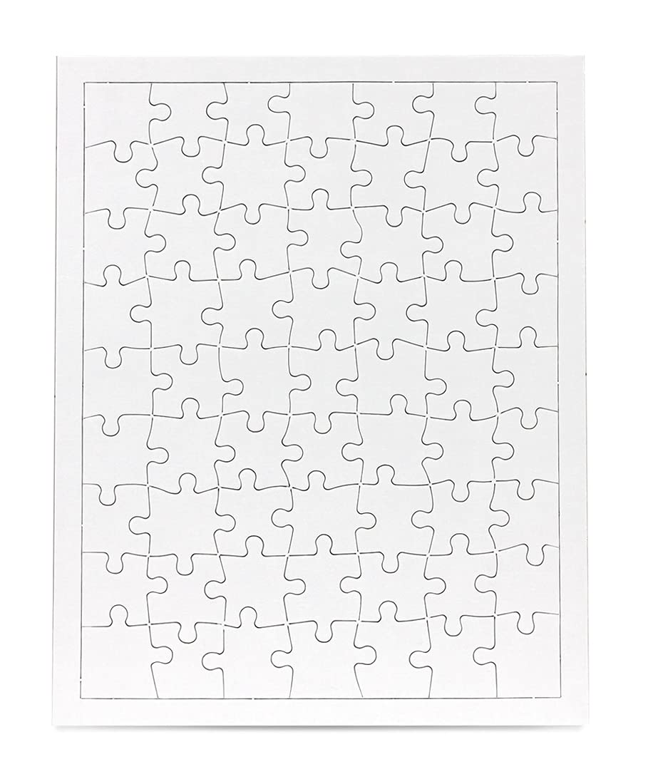 6 Blank Jigsaw Puzzles – 9.5 x 12 Inch, 63 Pieces Each – Hygloss DYI Party invites, Perfect for Decorating, Kids' Activities, Arts & Crafts or Party Favors - Puzzle Pieces to Draw On for Crafts Hygloss