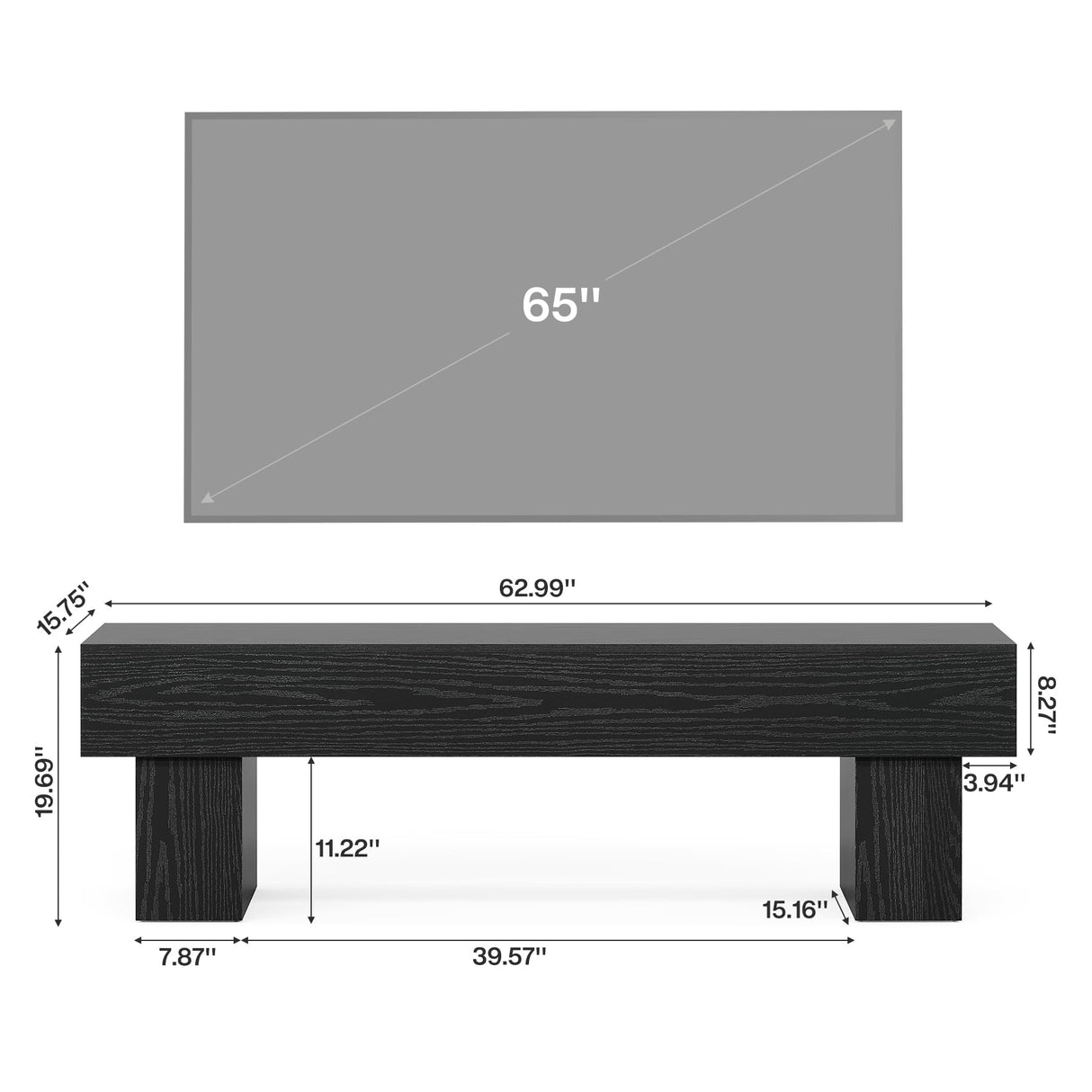 Tribesigns 63" TV Stand, Farmhouse Entertainment Center, Low TV Console Table for Living Room, Long Media Console Television Stands for 55/60/65/70 Inch TV Tribesigns
