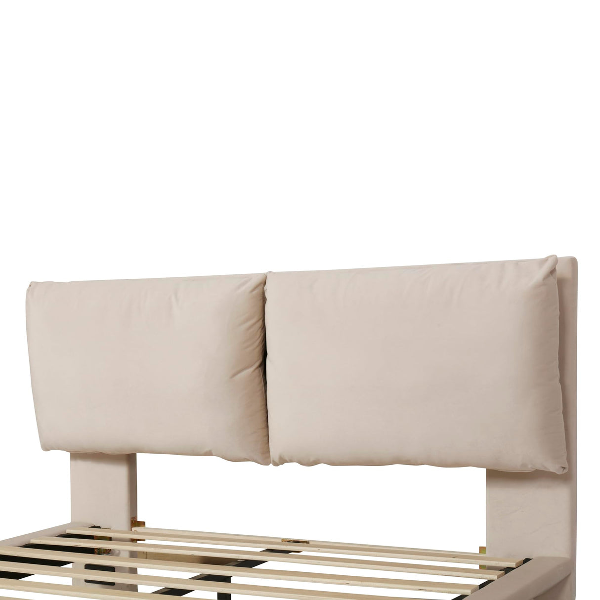 Merax Queen Size Velvet Floating Platform Bed with Sensor Light & USB Ports, Beige Merax