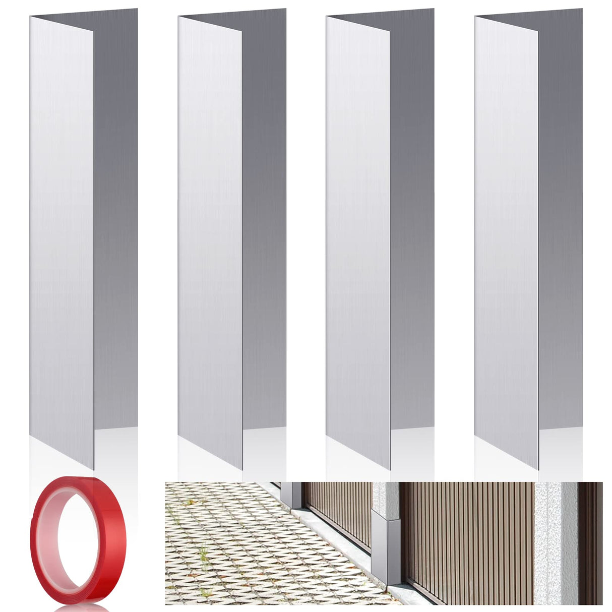 4 Pcs 5.91 x 1.77 Inch Garage Door Seal Garage Door Guards Weatherproofing Garage Door Shield Seal Strip Door Sweep Barrier with Adhesive Tape for Garage Indoor Outdoor Home Lounsweer
