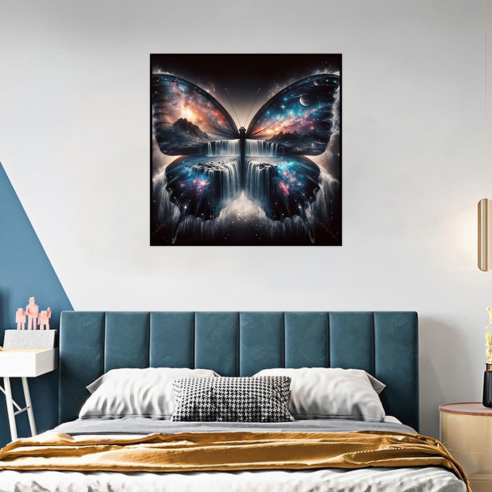 Diamond Art Kits for Adults - Butterfly Diamond Painting Kits for Adults Beginners, Full Drill Diamonds Art Painting Crafts for Home Wall Decor 13.8x13.8in, Landscape croshom