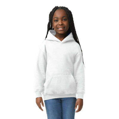 Gildan Youth Hoodie Sweatshirt, Style G18500B, White, Small