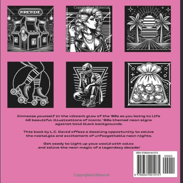 '80s Neon Signs For Lefties: Coloring Book (Coloring Books for Lefties) WoodArtSupply