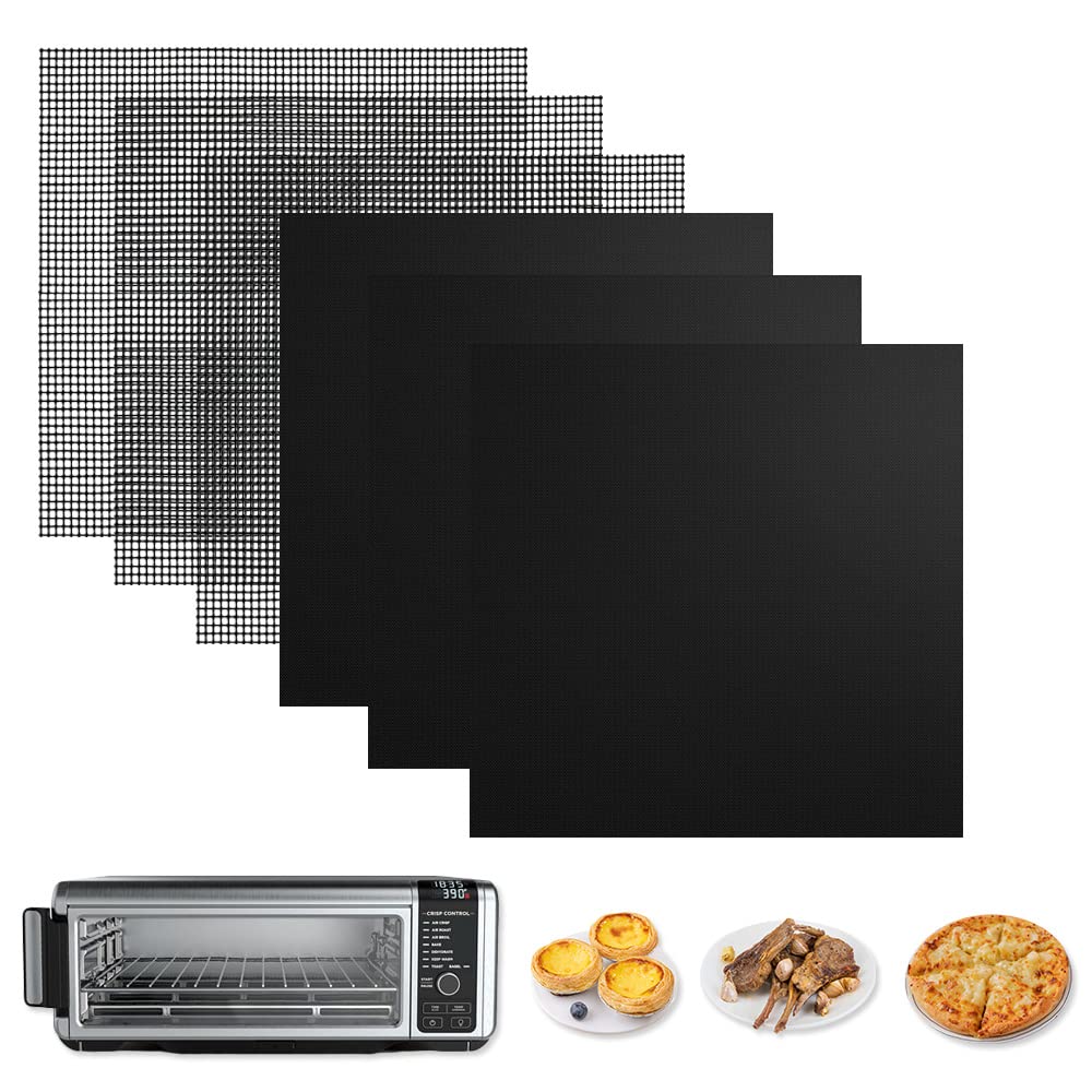 for Ninja Foodi Reusable Air Fryer Liners 12x12inch Non-Stick,Bottom of Toaster Oven Mat,3x Liners + 3x Mesh Sheets, Baking/Microwave/Grill,450°F,Pre-Cut Square for SP101/SP201/SP301/SP351 Sun3drucker