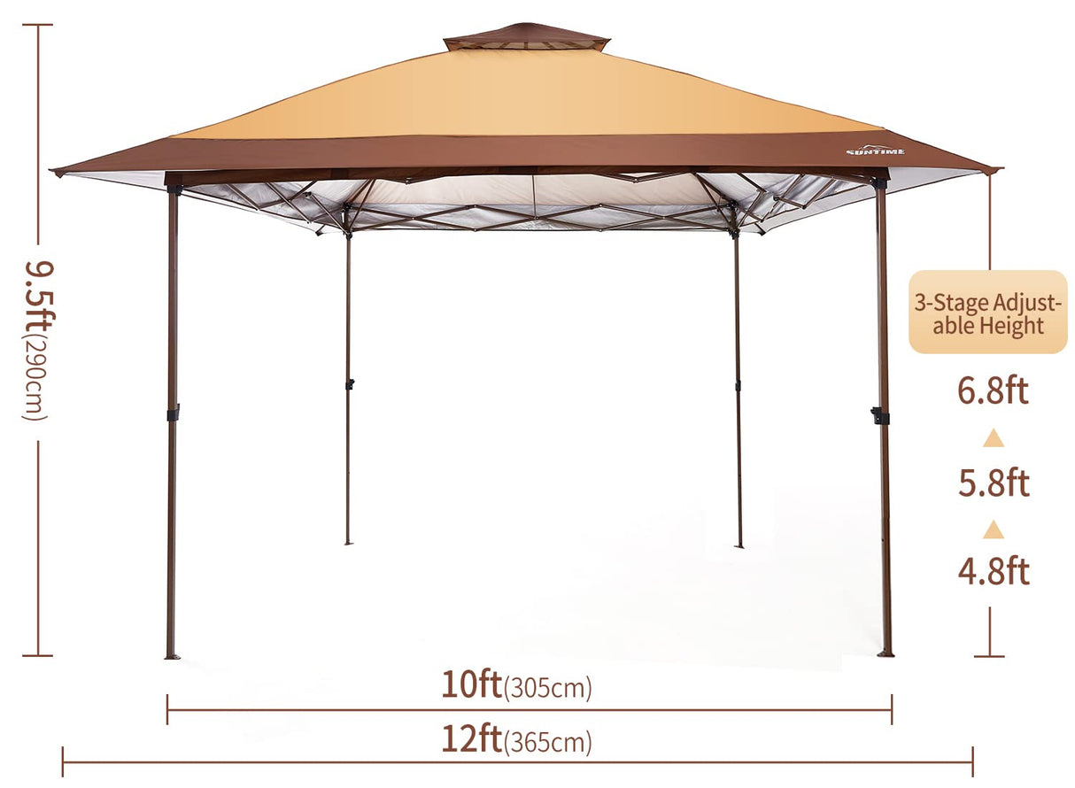 OUTDOOR LIVING SUNTIME Instant Pop Up Patio Gazebo with Full Netting for Family Parties and Outdoor Activities(Netting Sidewalls) OUTDOOR LIVING SUNTIME