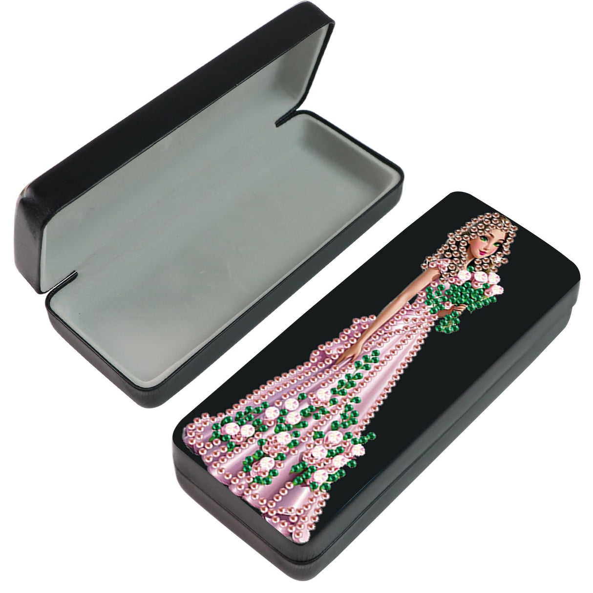 AiYuanzsh 5D Diamond Painting Glasses Case for Adults, DIY Rhinestone Crystal Diamond Art Eyeglass Holder, Handmade Princess Goddess Sunglass Storage Box, Elegant Travel Craft Gift AiYuanzsh