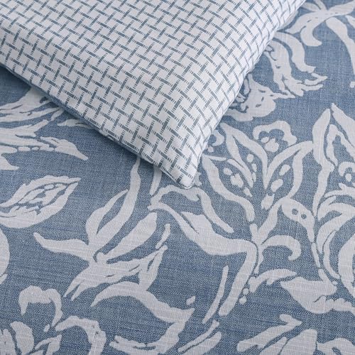 Nautica- King Comforter Set, Cotton Reversible Bedding Set, All Season Designer Home Décor (Tortola Blue, King) Nautica
