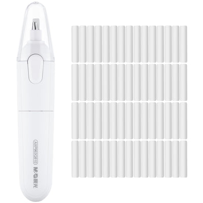 M&G Electric Eraser for Artists, Rechargeable 60 Eraser Refills, Automatic Portable Plastic Pen, Requires 2 AAA Batteries (Not Included), Battery Operated for Drafting, Sketching, Painting (White)