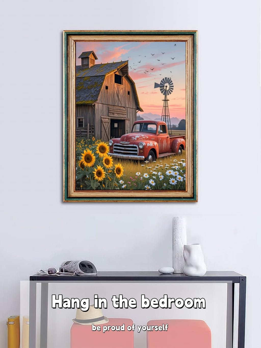 ACANDYL Farm DIY Paint by Numbers Kit for Adults Beginner Paint by Number for Adults Canvas Painting by Number DIY Acrylic Oil Painting on Canvas Arts Craft Decoration Sunflower 16x20 inch ACANDYL