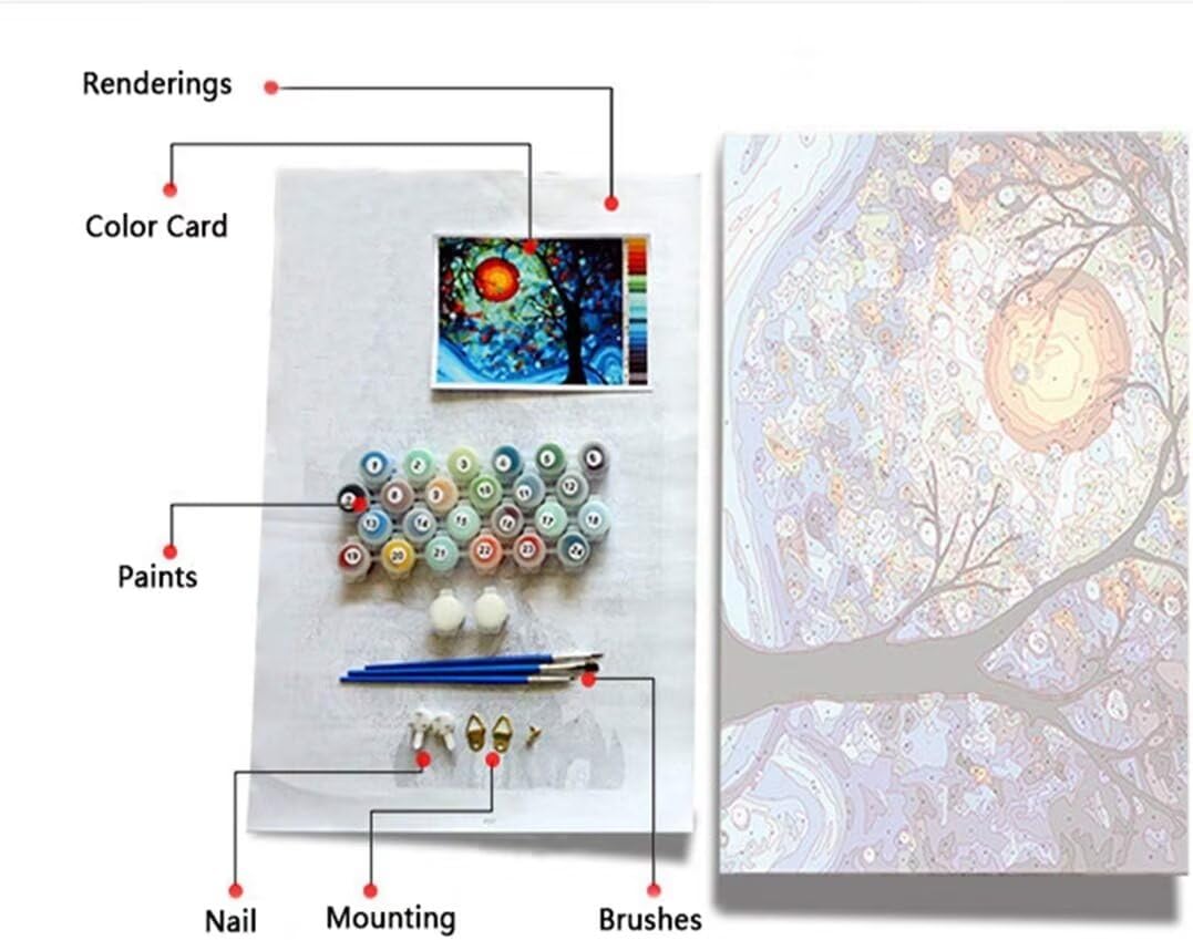 Colorful Underwater World Paint by Number Kits 16 x 20 inch Canvas Starfish DIY Painting for Kids Students Adults Beginners with Brushes Acrylic Pigment for Gift Stained Glass Ocean(Without Frame) Generic