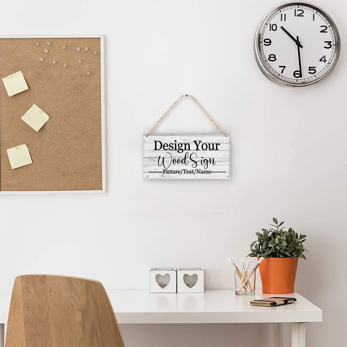 Custom Personalized Board Hanging Wood Sign, Design Your Welcome Sign, Customizable Wall Plaque, House Wood Sign for Garden Yard Home Farmhouse 9.8x5.1 inch sophiehome