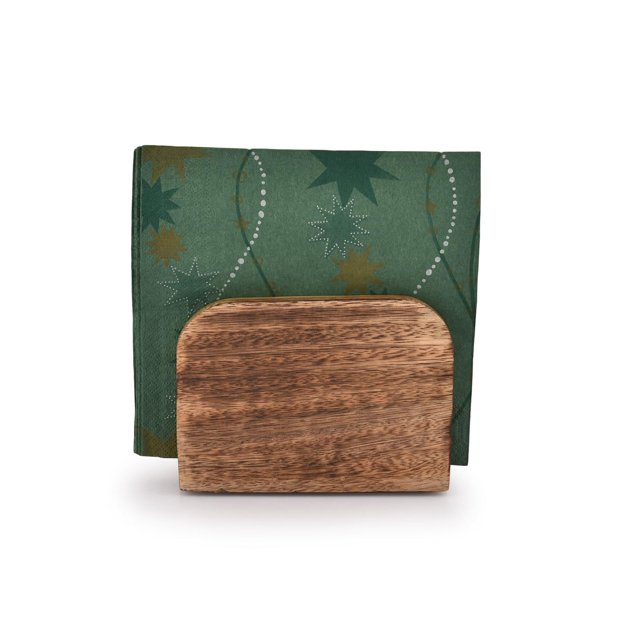 Samhita Burning Finish Mango Wood Napkin Holders For Kitchen Upright Paper Napkin Storage Dispenser House, Party, Restaurant, Hotel, Cafe, Bar (5.5"x 2.5"x 4") Samhita