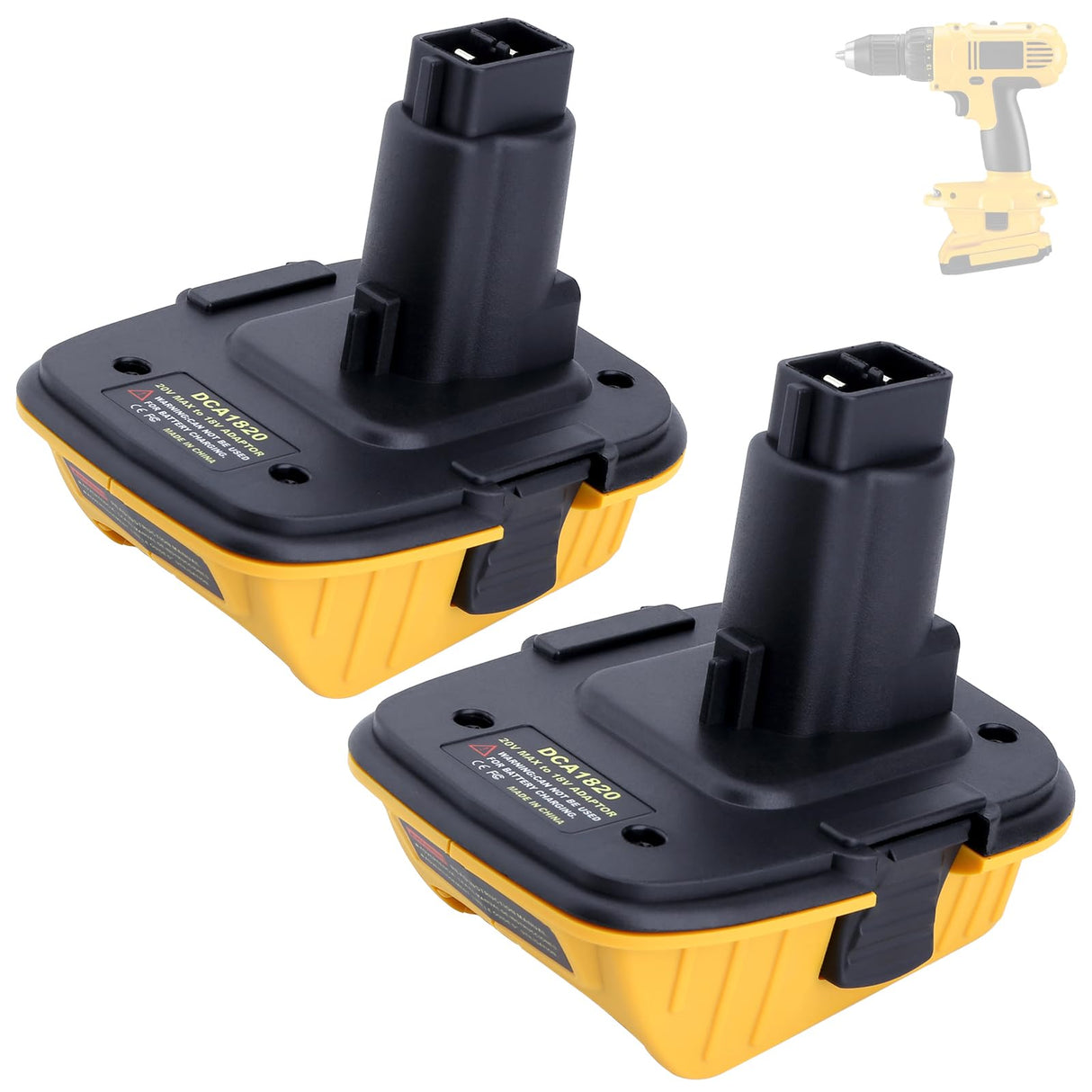 2 Pack DCA1820 Adapter Compatible with Dewalt 20V MAX Battery to 18V XRP Battery, 18V to 20V Battery Adapter Compatible with Dewalt 18V NiCad Tools Kotoate