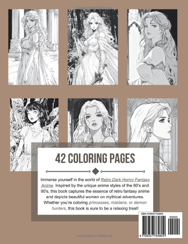 Anime Coloring Book: 80's Retro Fantasy Girls (Anime Coloring Books) WoodArtSupply