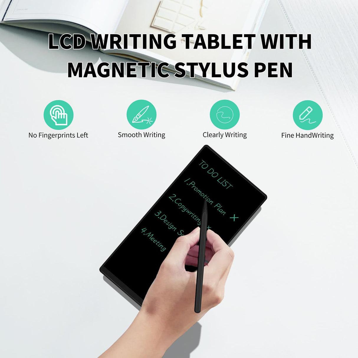 LCD Writing Tablet for Adult: 6.5 Inch Mini Full Screen Drawing Board Reusable Digital Notepad Portable Use for Office Study Teaching YOLIPULI