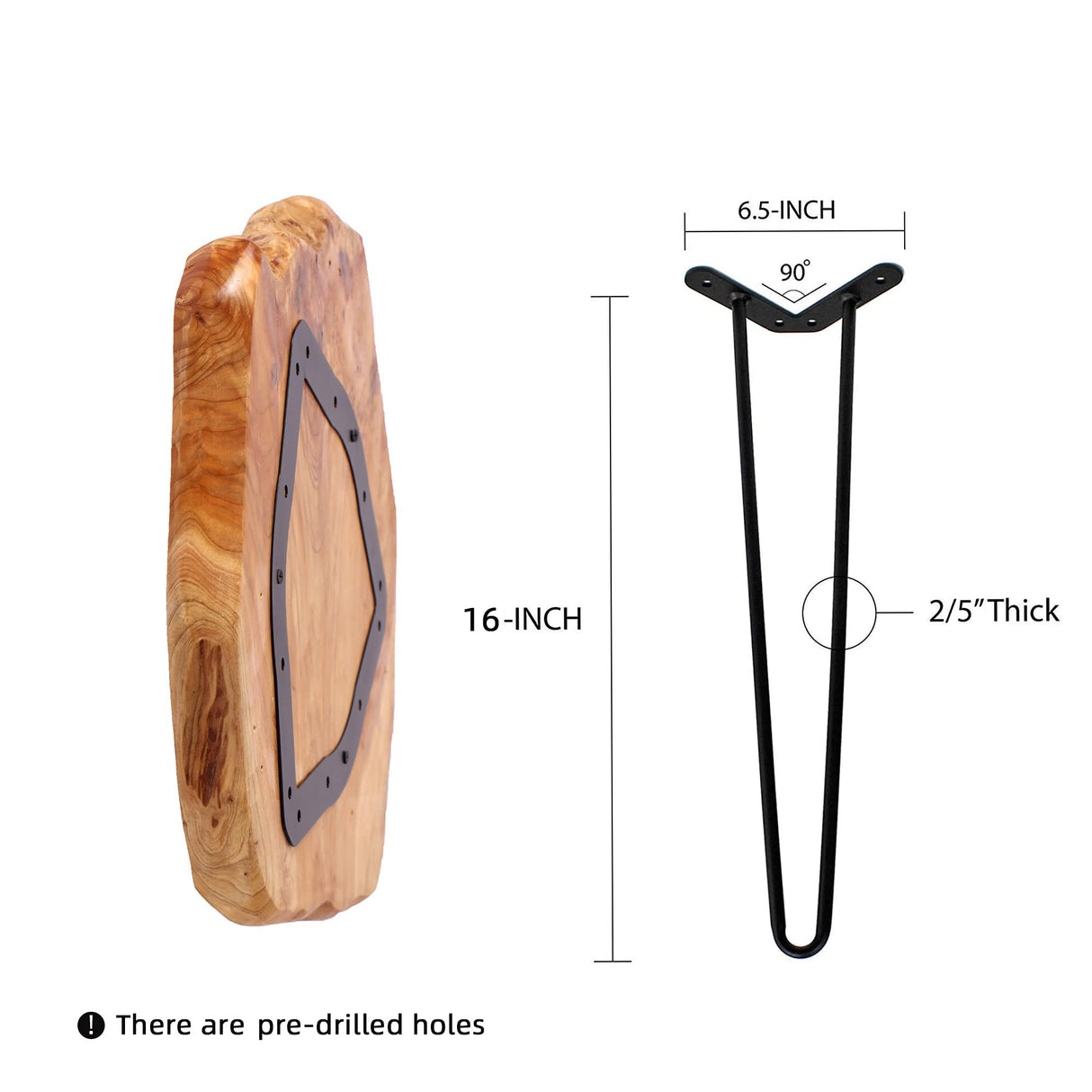 NXN-HOME Natural Edge Side Table, Live Edge End Table with 3 Hairpin Legs, Nightstand Plant Stand for Bedroom and Living Room(15.5" L x 14.5" W x 16" T.) NXN-HOME