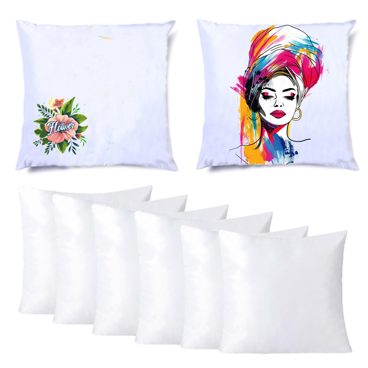 CALCA 10Pcs Plain White Sublimation Blank Pillow Case Covers Decorative Pillowcase Cushion Cover with Concealed Zippers for Heat Press and DTF Printing CALCA