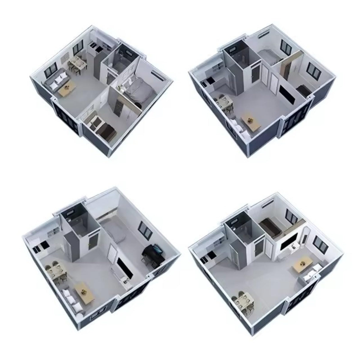 Tiny Homes for Sale Prefab, Expandable Container House Modular Home for Adults to Live in, Foldable Home Tiny House with 2-3 Bedrooms and Full Equiped Bathroom Generic