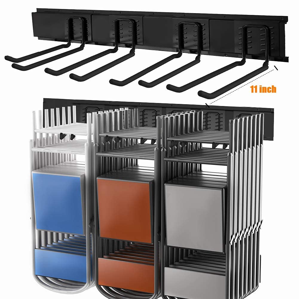 TORACK Tool Storage Rack, Heavy Duty Steel Garage Wall Mount Garden Tool Organizer for Ladders, Chairs, Shovels, Broom, Power tools (8-Pack 5.7"-11" Mixed Hooks, up to 800 lbs) TORACK